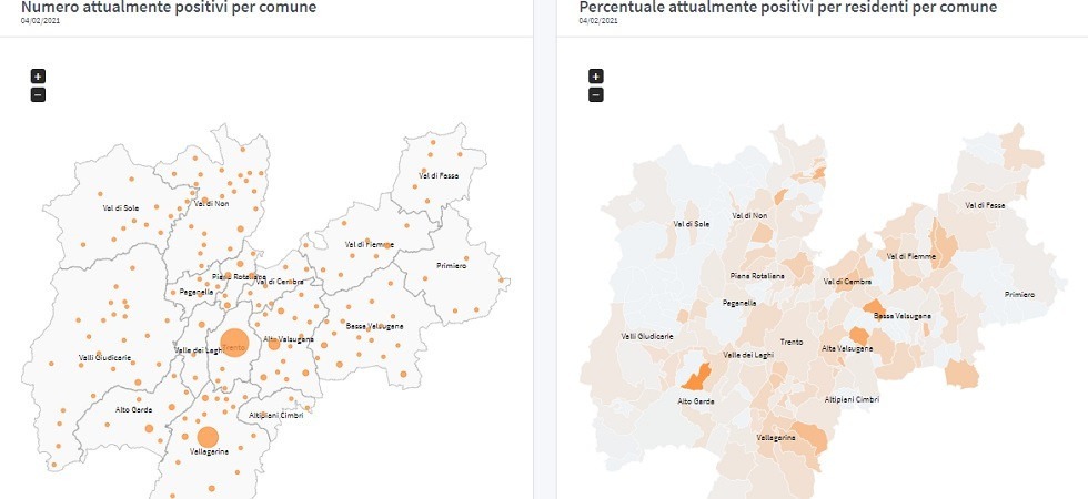 Coronavirus in Trentino, 15 casi a Pergine e 2 positivi a Frassilongo